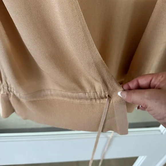 Talbots Gold Tie Front Knit Short Sleeve Top Size Small - Picture 3 of 9